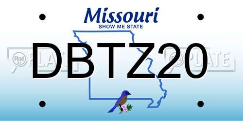 DBTZ20 Missouri License Plate