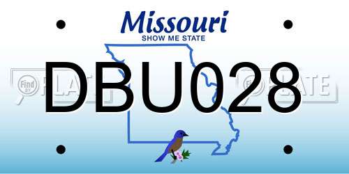 DBU028 Missouri License Plate