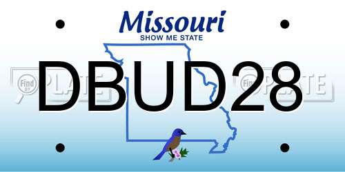 DBUD28 Missouri License Plate