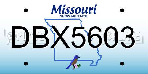 DBX5603 Missouri License Plate