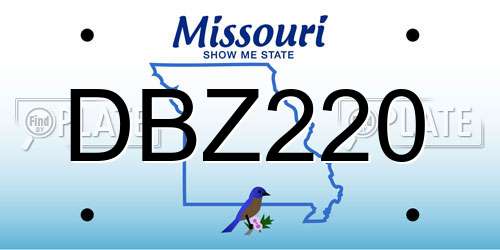 DBZ220 Missouri License Plate