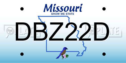 DBZ22D Missouri License Plate