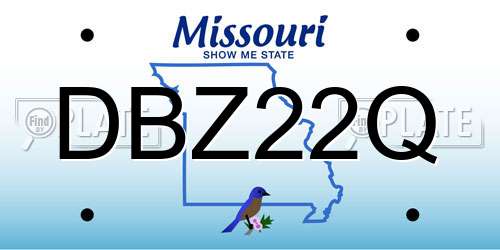 DBZ22Q Missouri License Plate