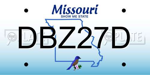 DBZ27D Missouri License Plate