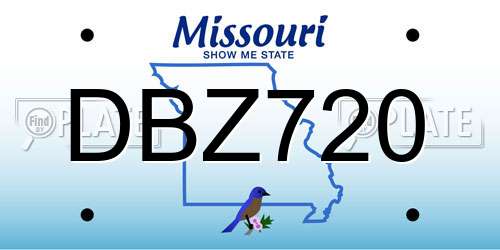 DBZ720 Missouri License Plate