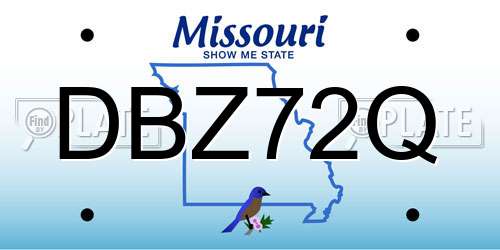 DBZ72Q Missouri License Plate