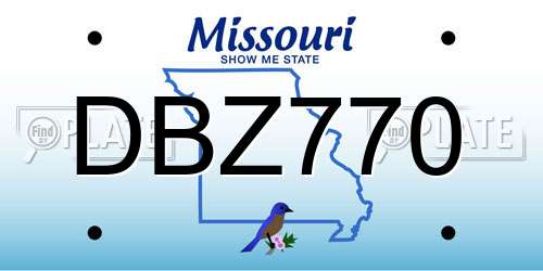 DBZ770 Missouri License Plate
