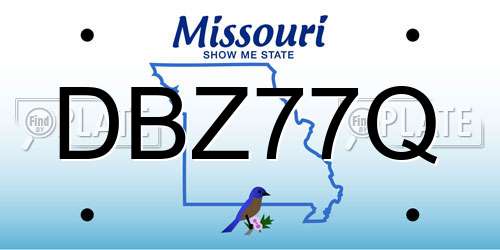 DBZ77Q Missouri License Plate