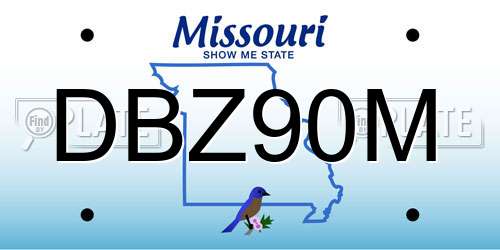 DBZ90M Missouri License Plate