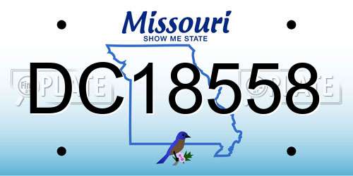 DC18558 Missouri License Plate