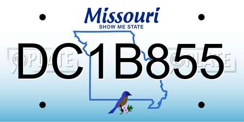 DC1B855 Missouri License Plate