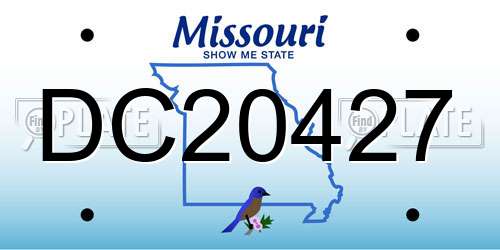 DC20427 Missouri License Plate