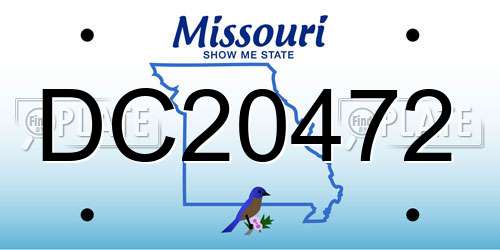 DC20472 Missouri License Plate