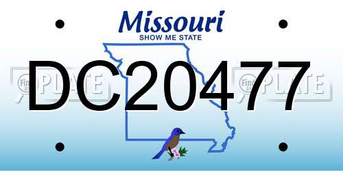 DC20477 Missouri License Plate