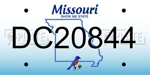 DC20844 Missouri License Plate