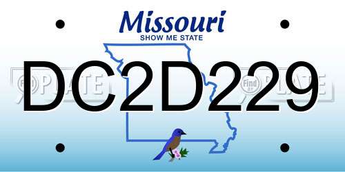 DC2D229 Missouri License Plate