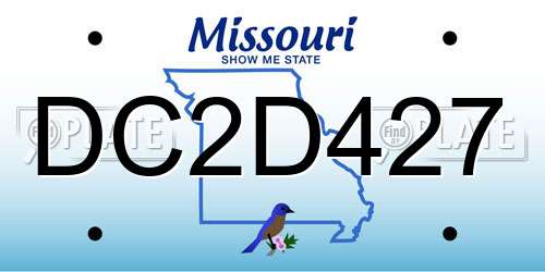 DC2D427 Missouri License Plate