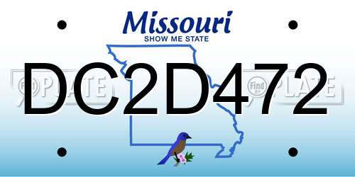 DC2D472 Missouri License Plate