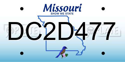 DC2D477 Missouri License Plate