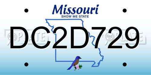 DC2D729 Missouri License Plate