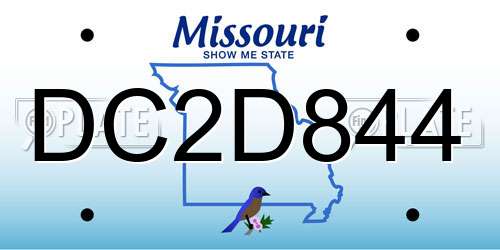 DC2D844 Missouri License Plate