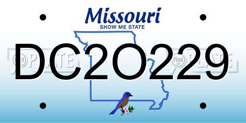 DC2O229 Missouri License Plate
