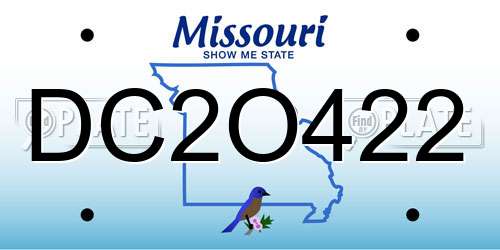 DC2O422 Missouri License Plate
