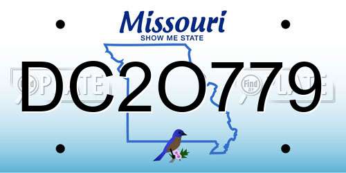 DC2O779 Missouri License Plate