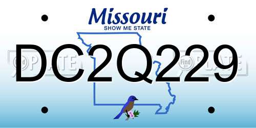 DC2Q229 Missouri License Plate