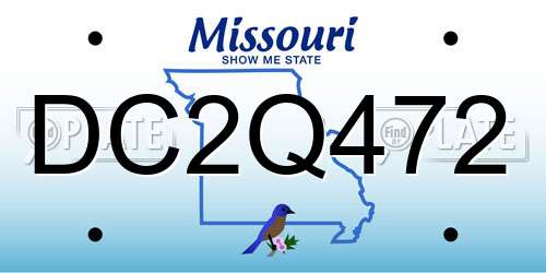DC2Q472 Missouri License Plate