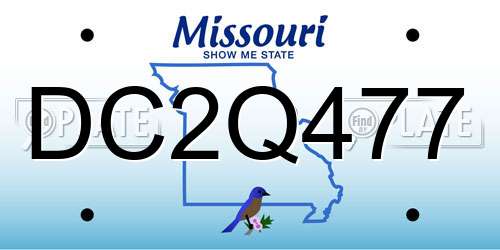 DC2Q477 Missouri License Plate