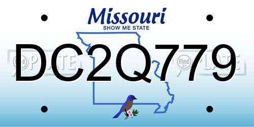 DC2Q779 Missouri License Plate