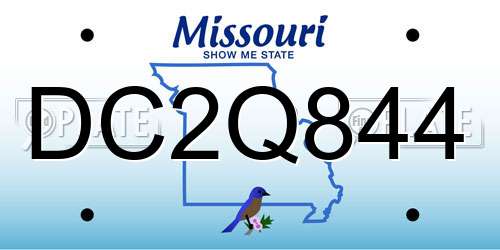 DC2Q844 Missouri License Plate
