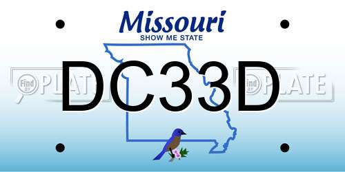 DC33D Missouri License Plate