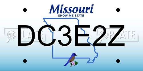DC3E2Z Missouri License Plate