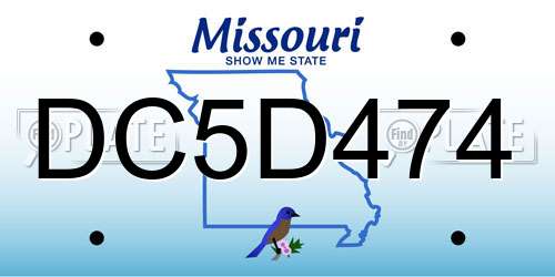 DC5D474 Missouri License Plate
