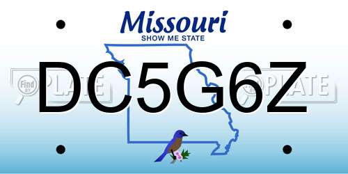 DC5G6Z Missouri License Plate