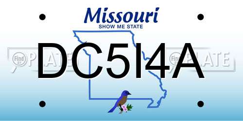 DC5I4A Missouri License Plate