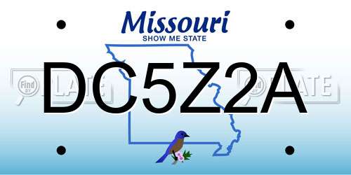 DC5Z2A Missouri License Plate