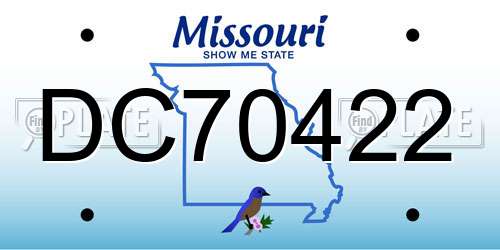 DC70422 Missouri License Plate