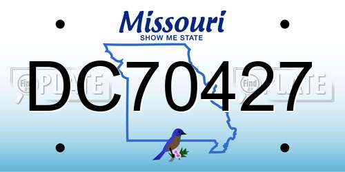 DC70427 Missouri License Plate