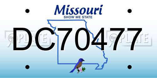 DC70477 Missouri License Plate