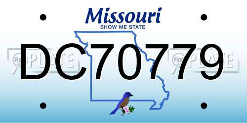DC70779 Missouri License Plate