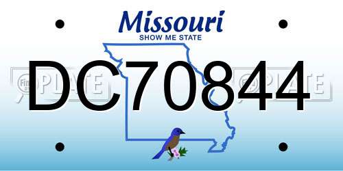 DC70844 Missouri License Plate