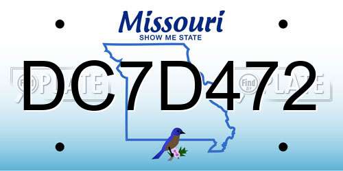 DC7D472 Missouri License Plate