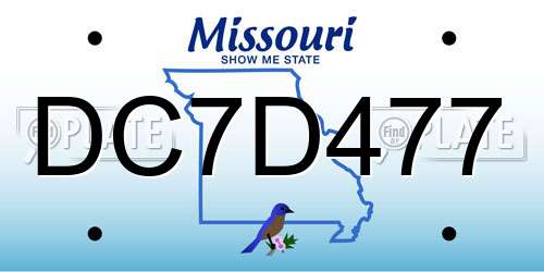 DC7D477 Missouri License Plate