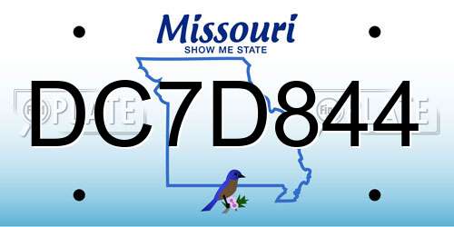DC7D844 Missouri License Plate