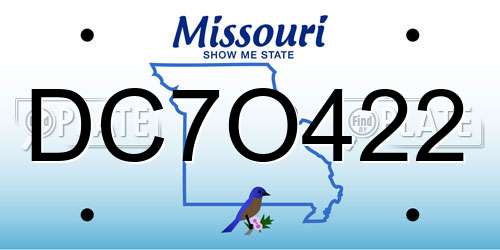 DC7O422 Missouri License Plate
