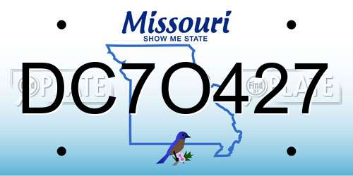 DC7O427 Missouri License Plate