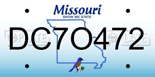 DC7O472 Missouri License Plate